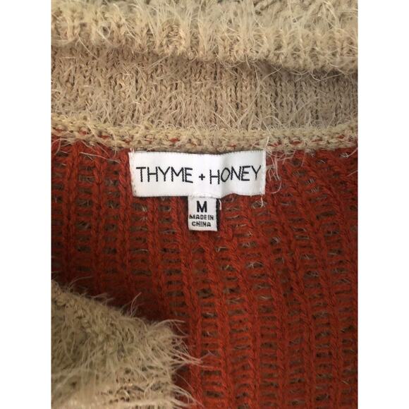 Vintage-Inspired Chunky Chevron Knit Cardigan | Slouchy Boho Sweater Sz M - Picture 4 of 6